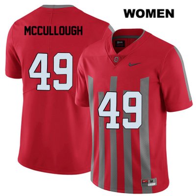 Women's NCAA Ohio State Buckeyes Liam McCullough #49 College Stitched Elite Authentic Nike Red Football Jersey TL20Y36JB